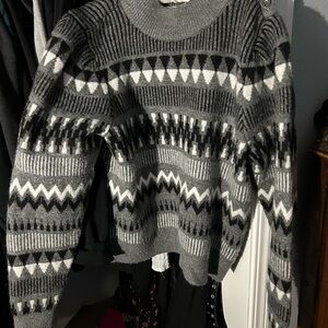 Treasure & Bond Black and Gray Patterned Sweater
